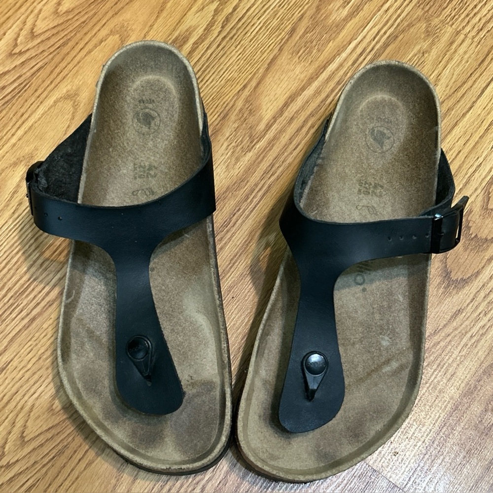 Birkenstock  Gizeh Platform PAP Dove Black  Nubuck Leather 42/ 11-11.5